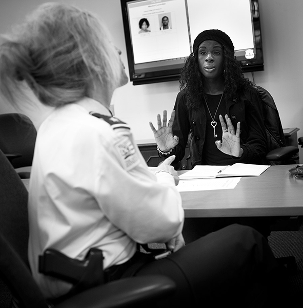 Xion meets with DC Assistant Police Chief Diane Groomes to discuss police interaction with transgender youth in DC. Specifically, they are concerned about a particular