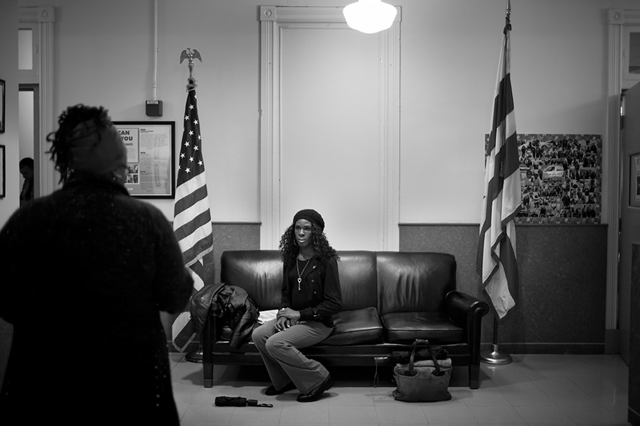 Before a meeting at the Petworth police department, Xion notes her new role as activist feels better than being picked up and harassed by cops. Police keep tabs on the women they find walking the streets at night, often making arrests for prostitution.