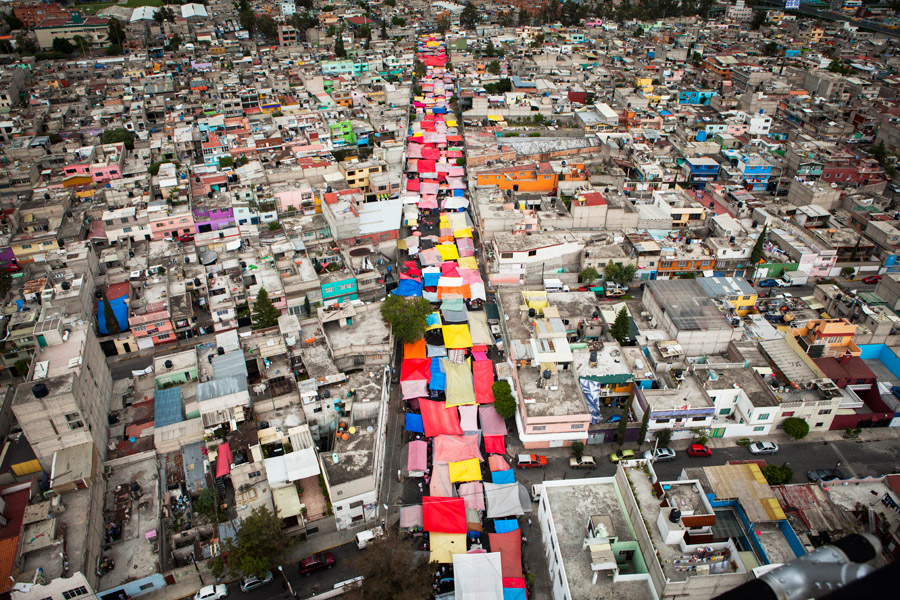 the view, from a helicopter circling over mexico city on election day, July 1, 2012